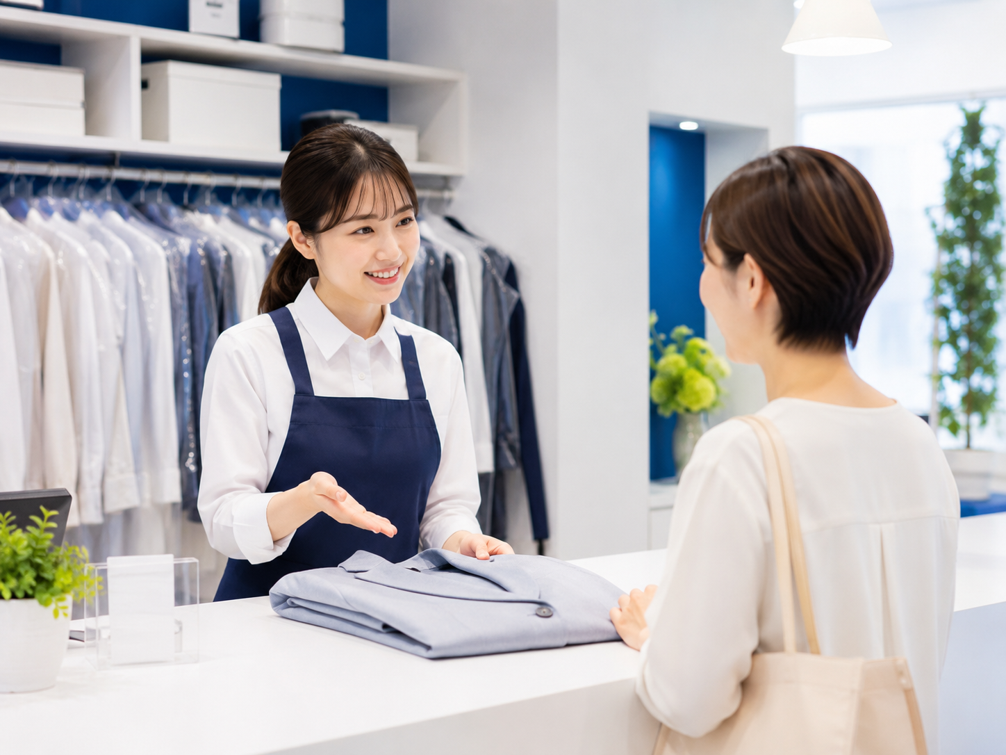 クリーニング店カウンター